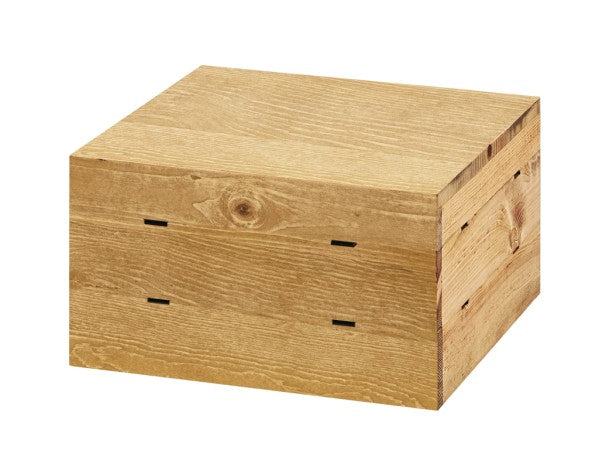 12" Rustic Pine Square Pine Wood Riser, 7"H