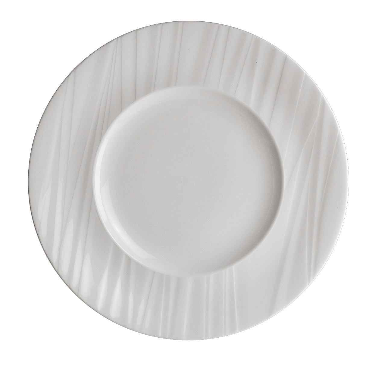 Wide Rim Plate 11.0" Dia. Foliobone Ruche