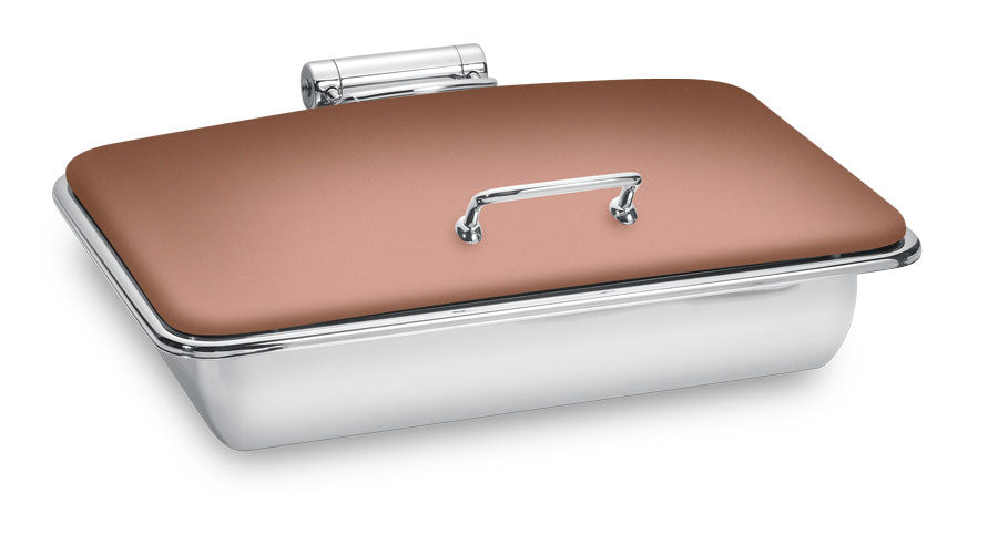 Park Avenue 8 Quart Rectangular Chafing Dish w/ Hinged Lid, XYLO Copper Finish