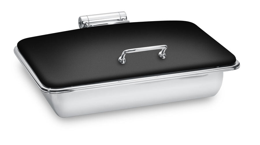 Park Avenue 8 Quart Rectangular Chafing Dish w/ Hinged Lid, XYLO Black Finish