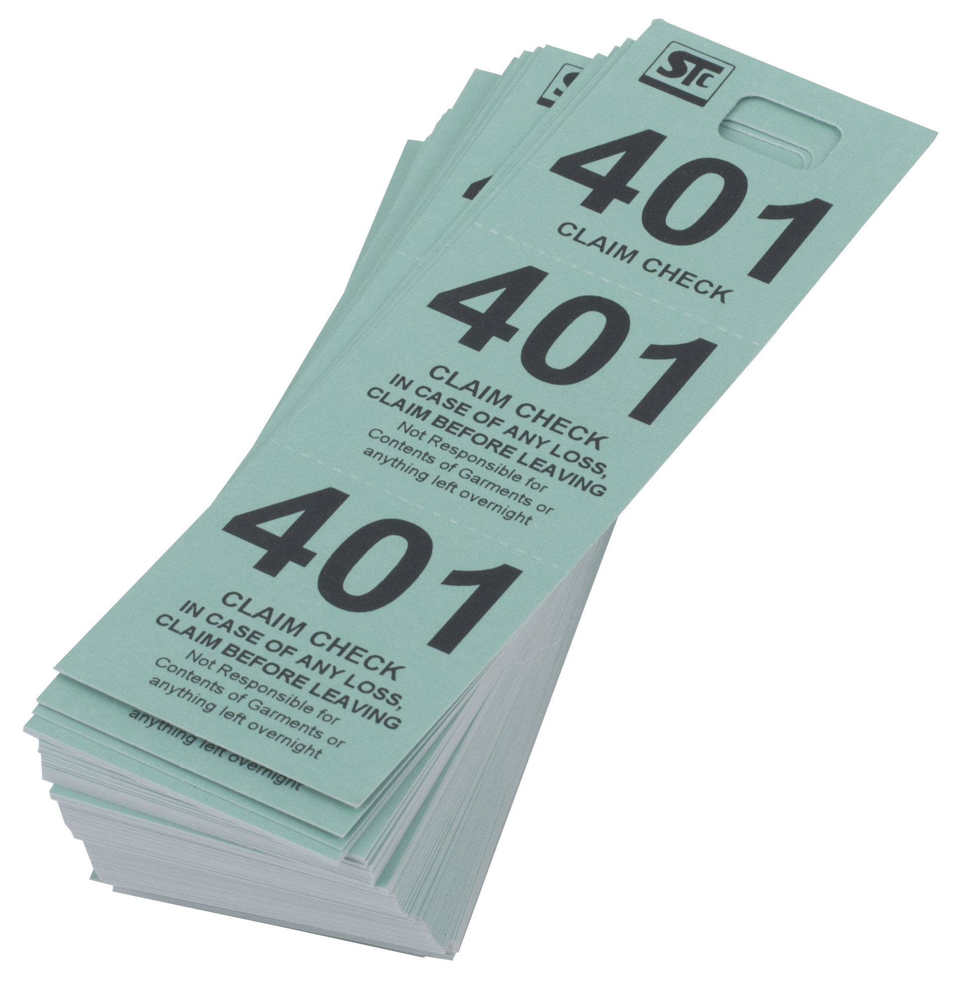 Coat Room Check, Cardboard Triplicate Tickets, Blue