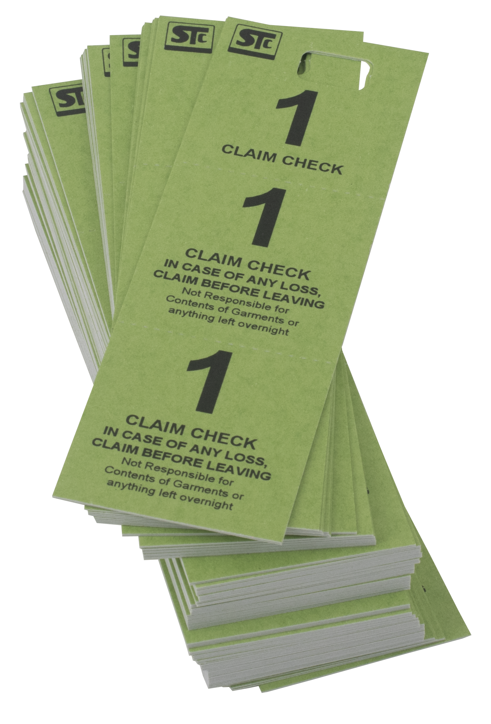 Coat Room Check, Cardboard Triplicate Tickets, Green – Sam Tell Shop Site