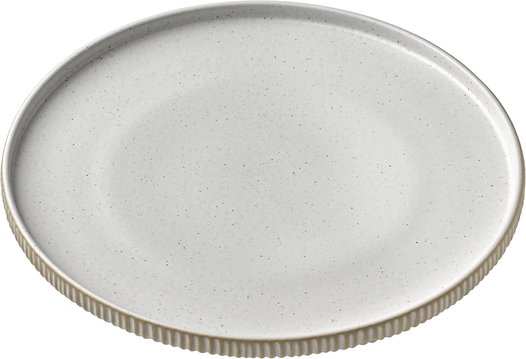 Nara Flat High Rim Plate, 10-5/8", White
