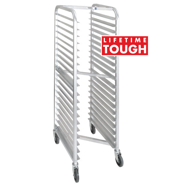 28.5" 18-Pan Heavy-Duty Aluminum Bun Pan Rack - U-Shaped Nesting, Side Load