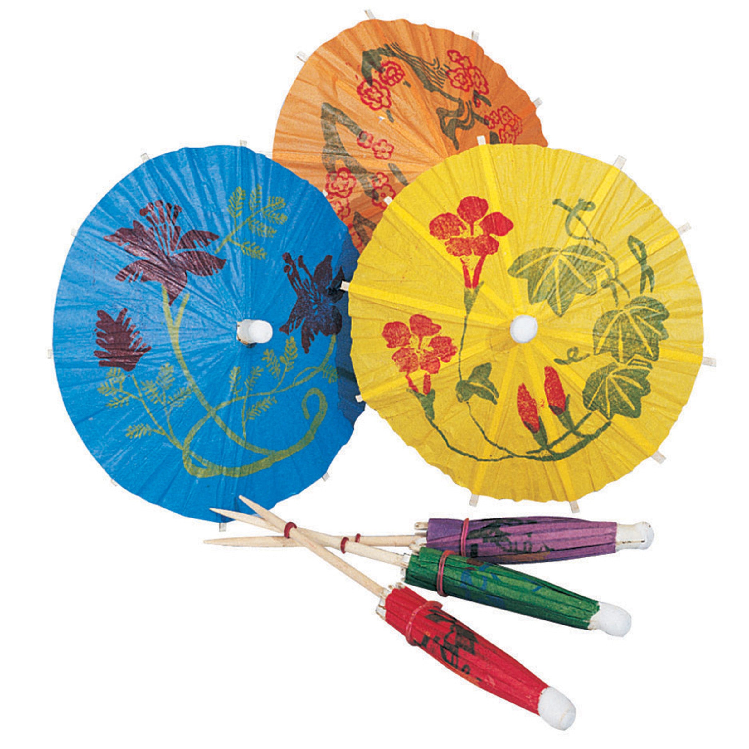 3-1/4" Parasol Picks, Multi-Color, 200/Box