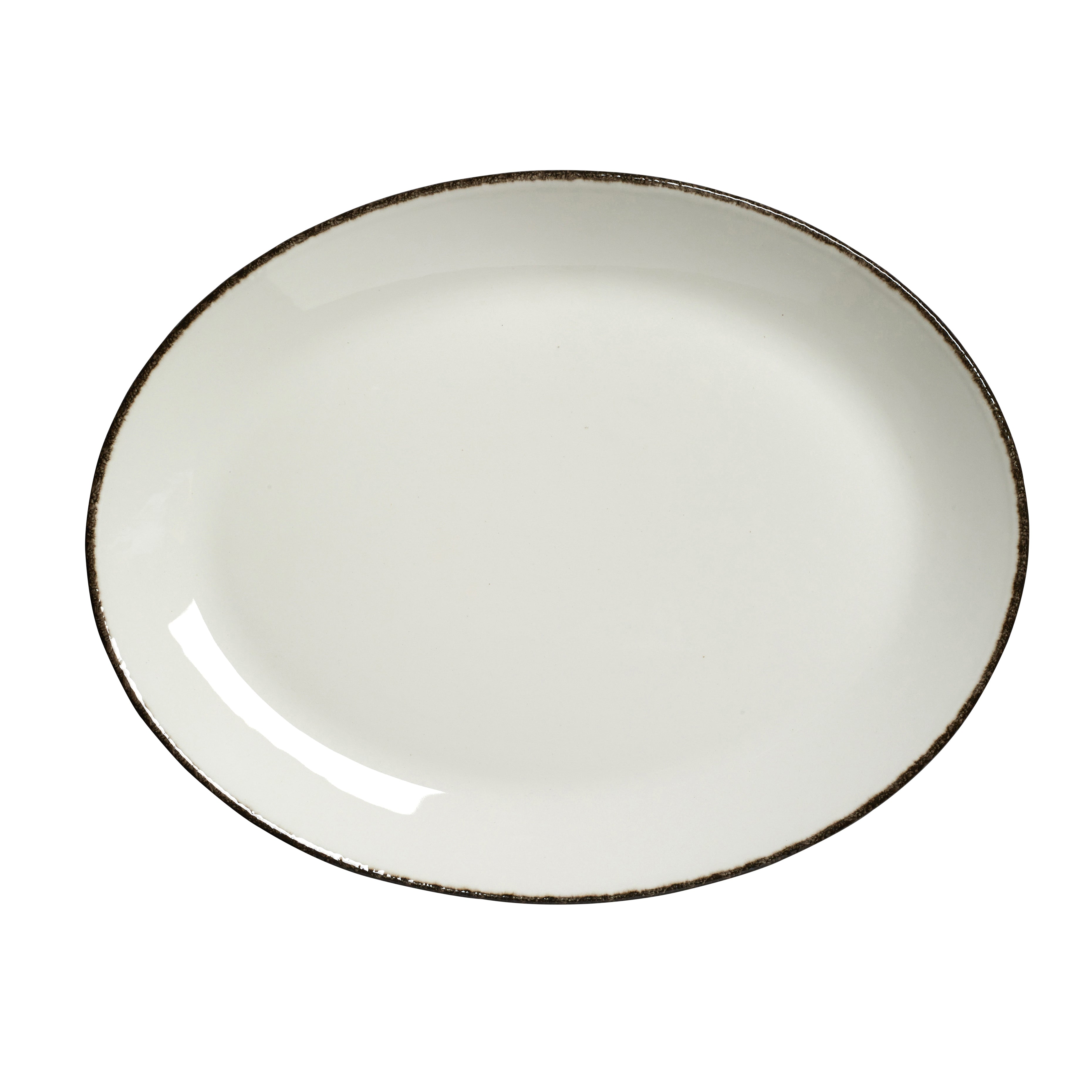 Oval Coupe Platter L 12.0" W 9.375" Charcoal Dapple