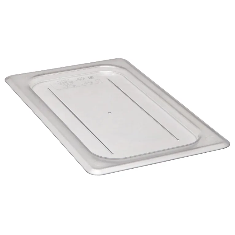 Camwear 1/4 Size Flat Polycarbonate Food Pan Cover, Clear