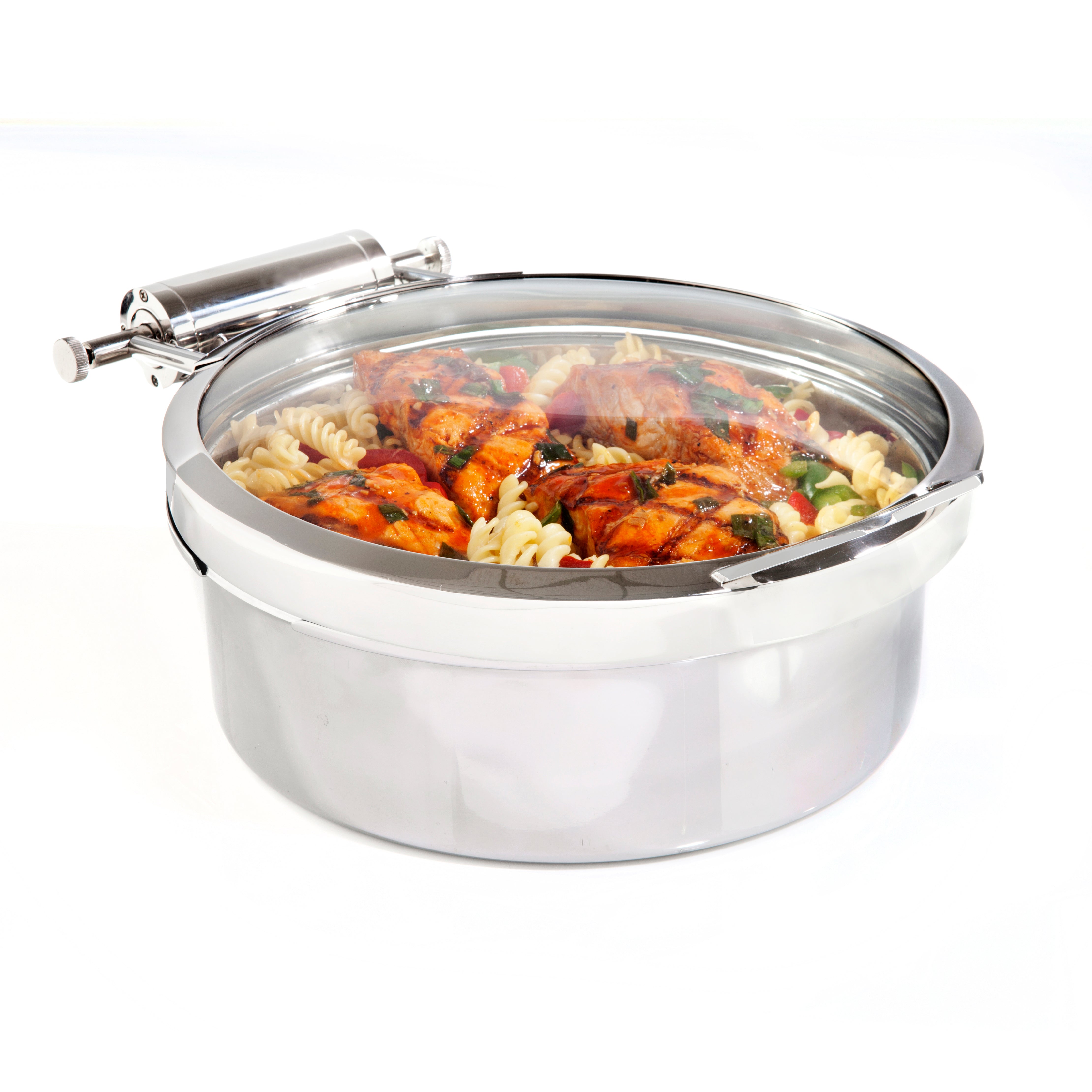 Round Induction Chafer Full Glass Lid L 16.0" W 13.0" (4.0 Qt) Grill Chafer