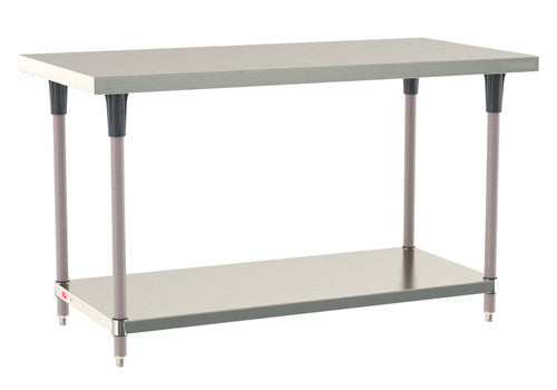 TableWorx Worktable, 24"W x 24"D, adjustable height, undershelf, epoxy coated legs