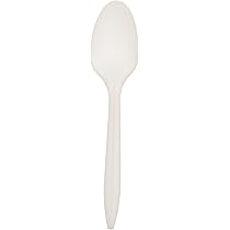 Plastic Teaspoon, Medium, White