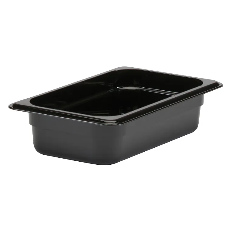 Camwear® 1.8 qt. 1/4 Size Black Polycarbonate Food Pan
