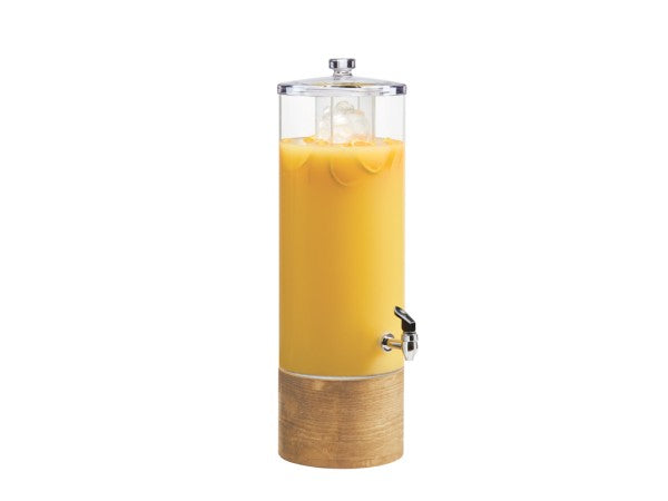 10.5" Rustic Pine Round Acrylic Dispenser, Ice Chamaber