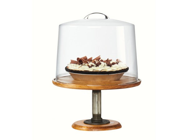 12.75" Rustic Pine Pine Wood Cake Stand, 7"H