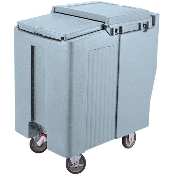 SlidingLid™ Tall Ice Caddy, mobile, 34-1/2"H, 125 lb. capacity, Slate Blue