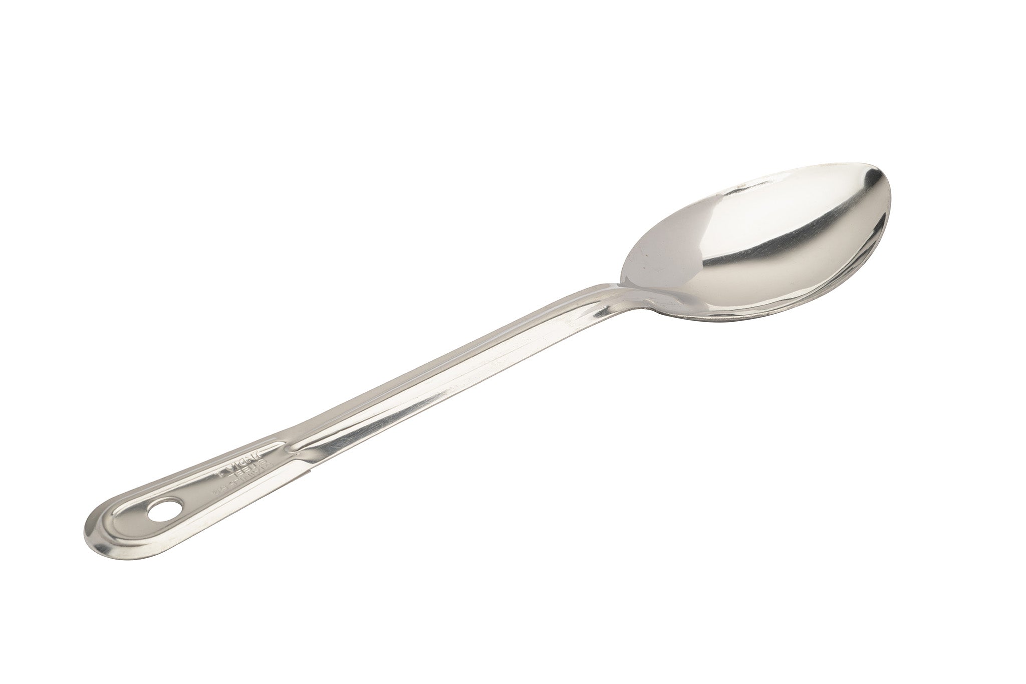 Basting Spoon, 11"L, Solid, Non-Insulated Handle, Stainless Steel