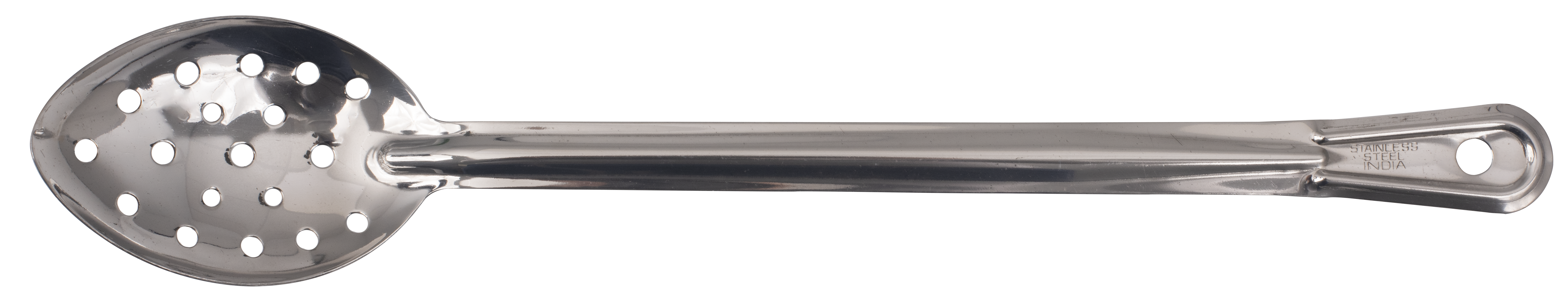 Basting Spoon, 15"L, Perforated, Non-Insulated Handle, Stainless Steel