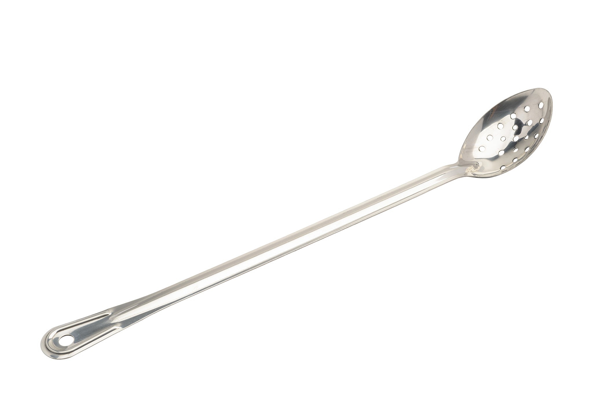 Basting Spoon, 21"L, Perforated, Non-Insulated Handle, Stainless Steel