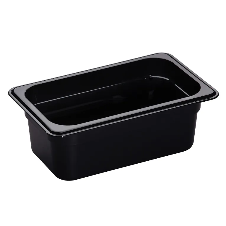 Camwear® 2.7 qt. 1/4 Size Black Polycarbonate Food Pan