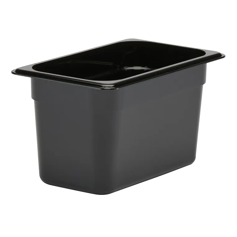Camwear® 3.9 qt. 1/4 Size Black Polycarbonate Food Pan