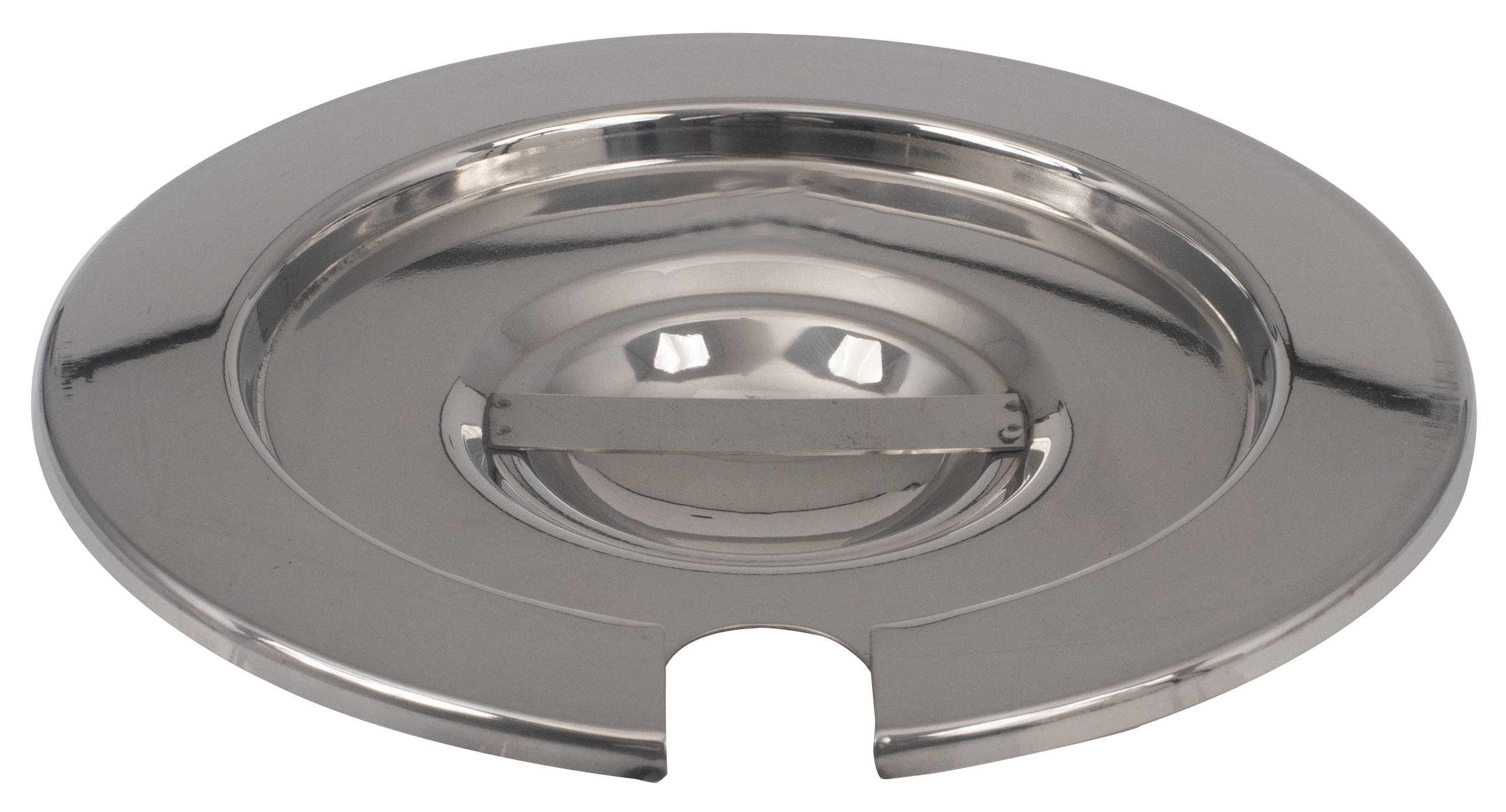 Cover for 4 qt. Inset, Notched, Polished Mirror Finish, Stainless Steel
