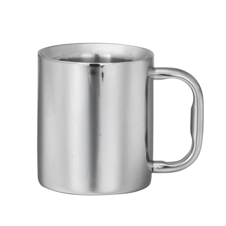Double Wall Mug Stainless Steel L 4.5" W 3.0" (8.0 Oz) Creations Metal