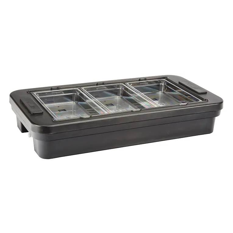 Versa Tabletop Food Bar Basin 50-3/4" Black 3-Pan