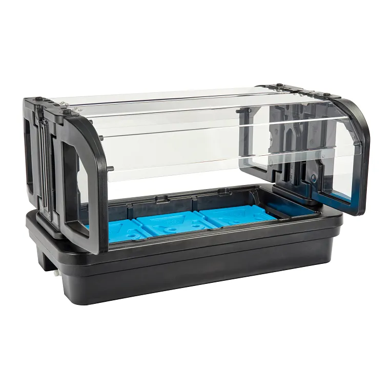 Versa Tabletop Food Bar with Sneeze Guard 50-3/4" Black 3-Pan