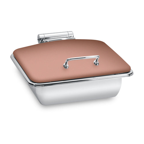 Park Avenue 6 Quart Square Chafing Dish w/ Hinged Lid, XYLO Copper Finish
