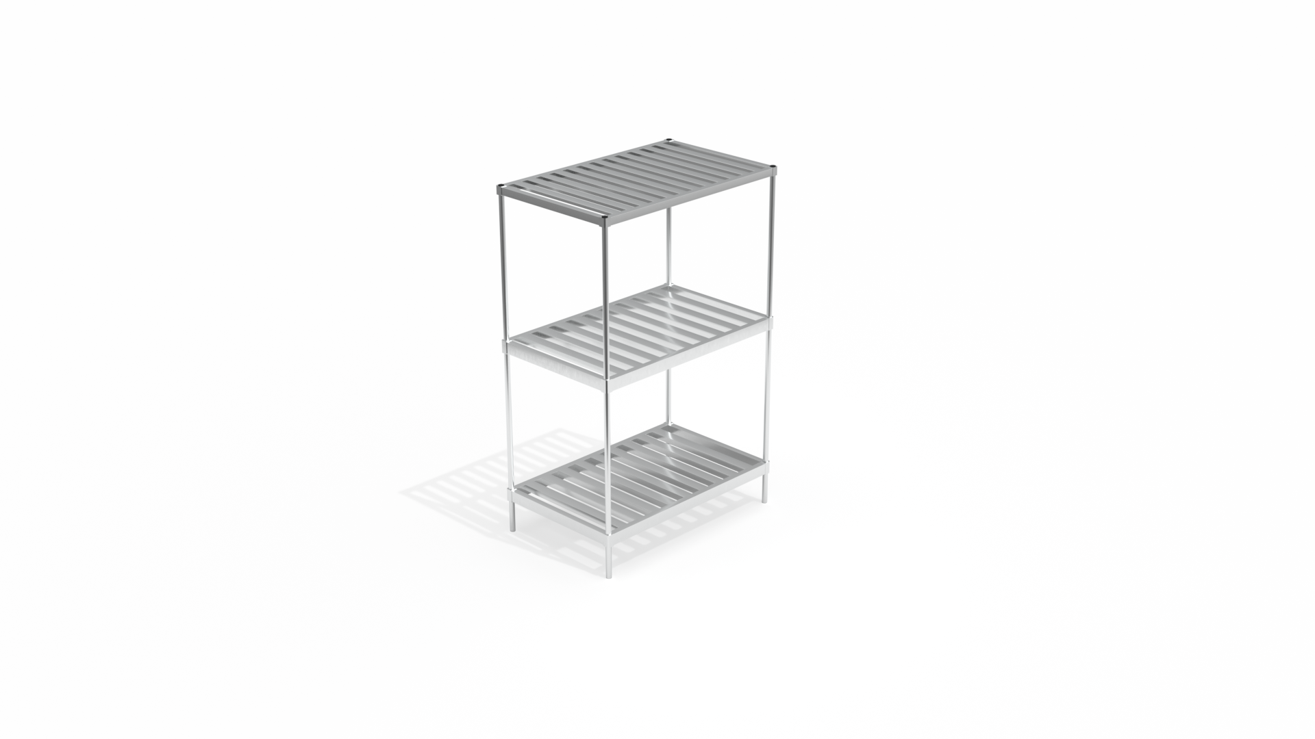 3-Tier Heavy Duty Adjustable (Modular) Double-Deep Keg Shelving Unit With HD-Framed, Slatted T-Bar Shelves (Shelving Kit/Complete Shelving Unit) - 34"W X 84.25"H X 54"L