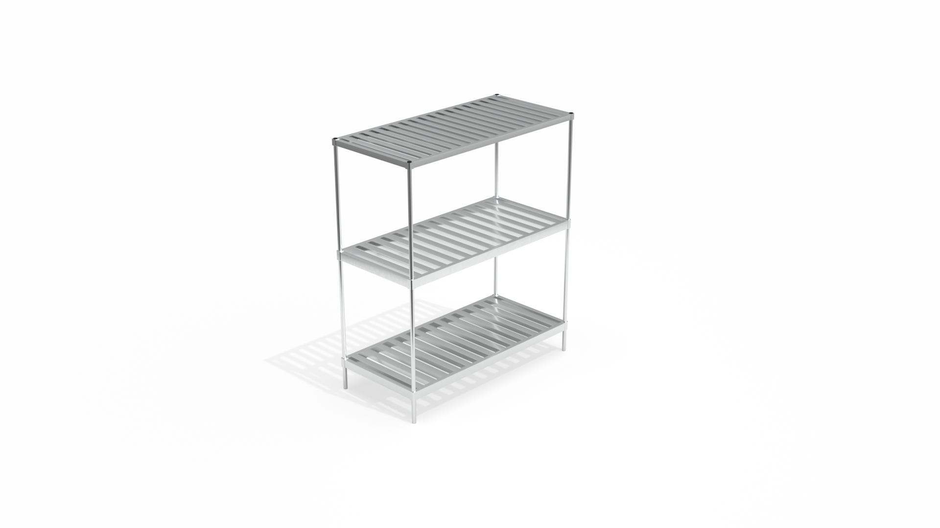 3-Tier Heavy Duty Adjustable (Modular) Double-Deep Keg Shelving Unit With HD-Framed, Slatted T-Bar Shelves (Shelving Kit/Complete Shelving Unit) - 34"W X 84.25"H X 72"L