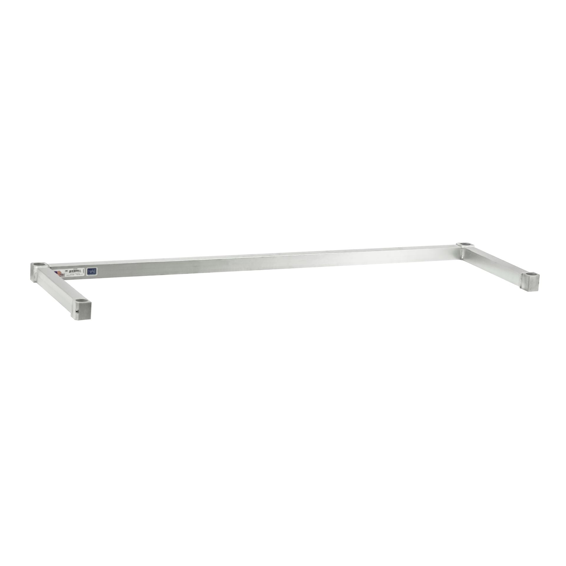 Heavy Duty Adjustable (Modular) Double-Deep Aluminum U-Brace Support/Wall Protector (For 34"W x 60"L Adjustable Keg Shelving Units) - 34"W x 2"H x 60"L