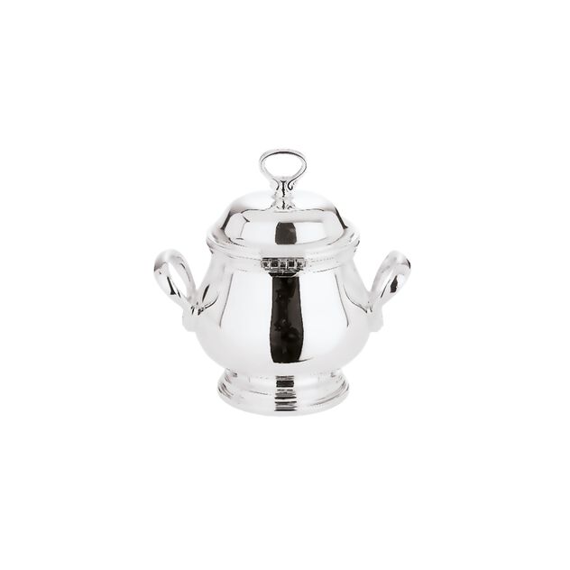 Contour 7 oz. Sugar Bowl with fixed cover, nickel-silver plated