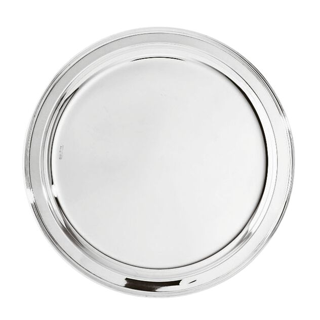 Contour 14-1/8" Round Tray, silver-plated