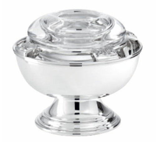 Contour 5" Caviar Stand with Crystal Insert, silver-plated
