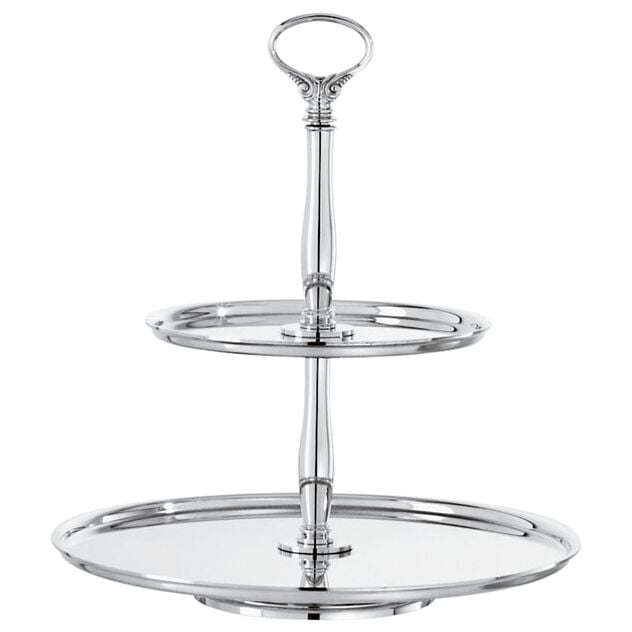 Contour 2-Tier, 7" x 12"H Pastry Stand, silver-plated