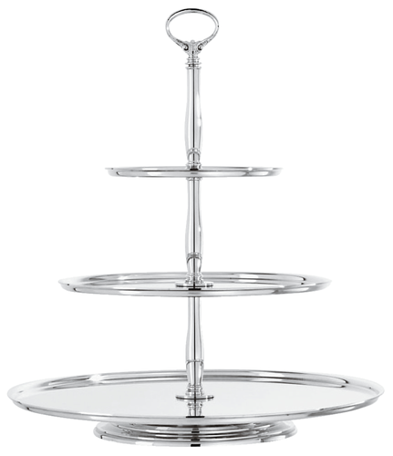Contour 3 Tiers, 7" x 17"H Pastry Stand, nickel-silver plated