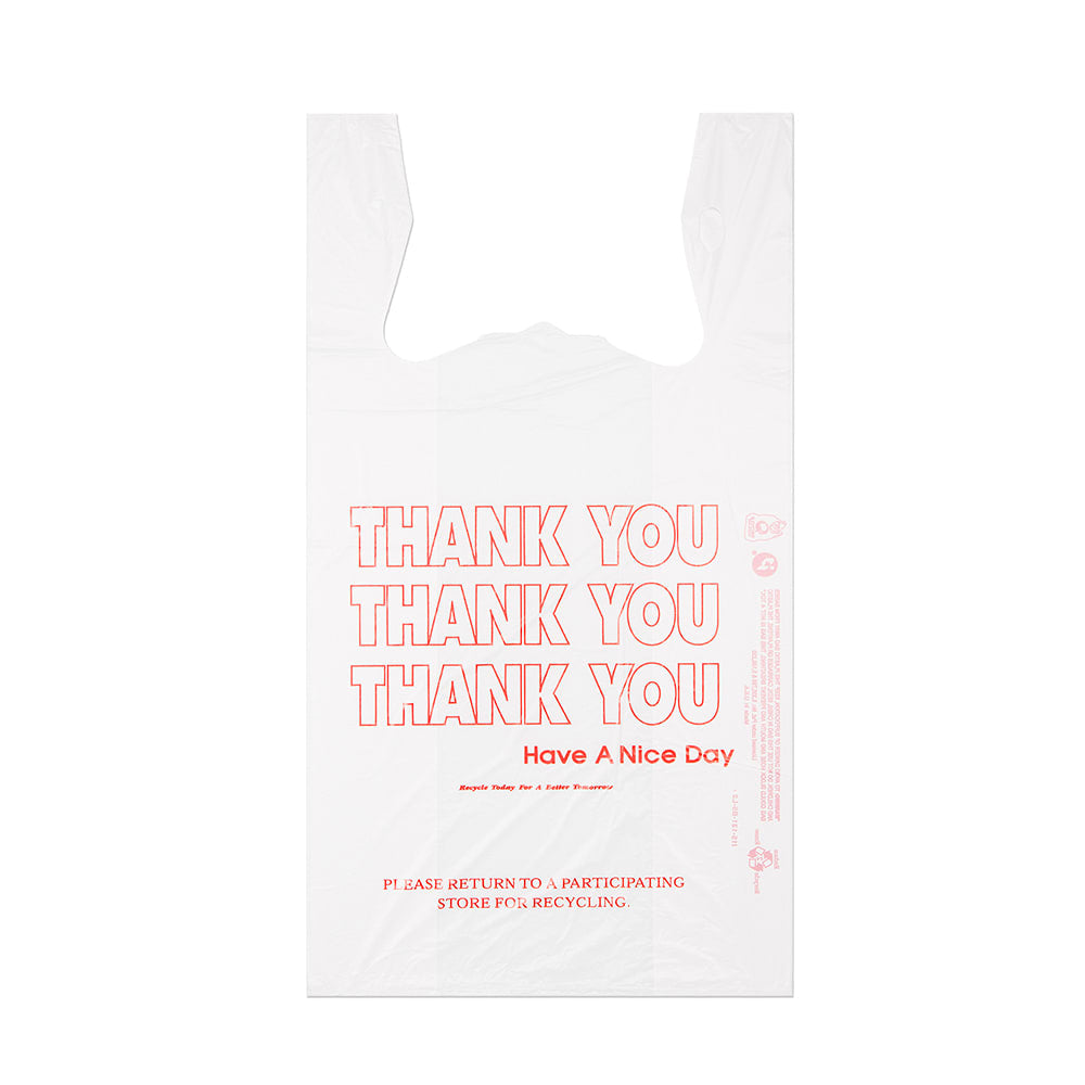 1/6 "Thank You" Print Shopping Bag