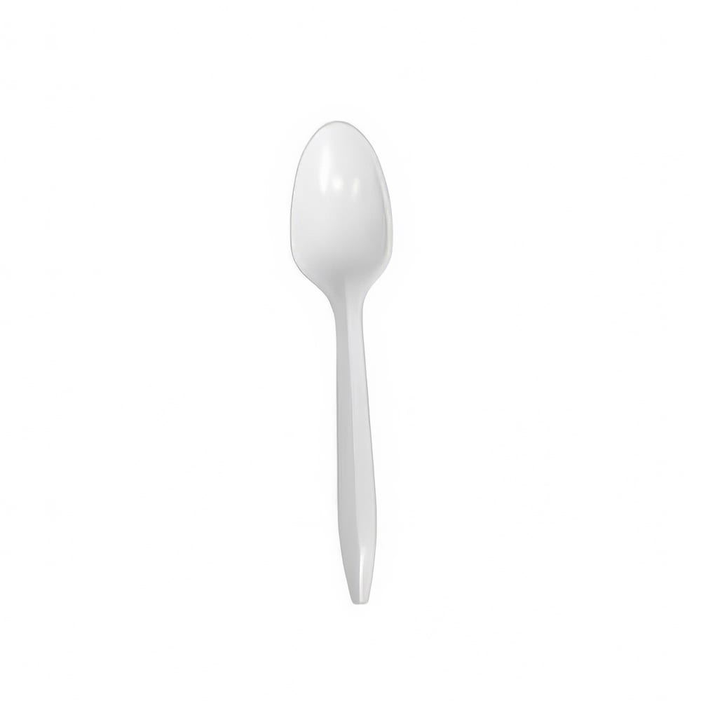 Wrapped Medium Weight White Polypropylene Teaspoon