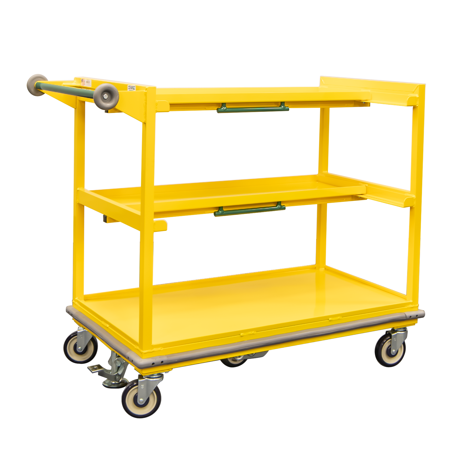 3-Tier Powder Coated Utility Cart - Ez-Slide Shelves