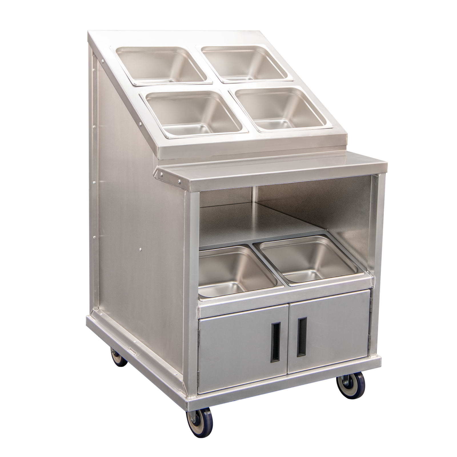 Flavor Station Condiment Cart - Stainless Tray Slide