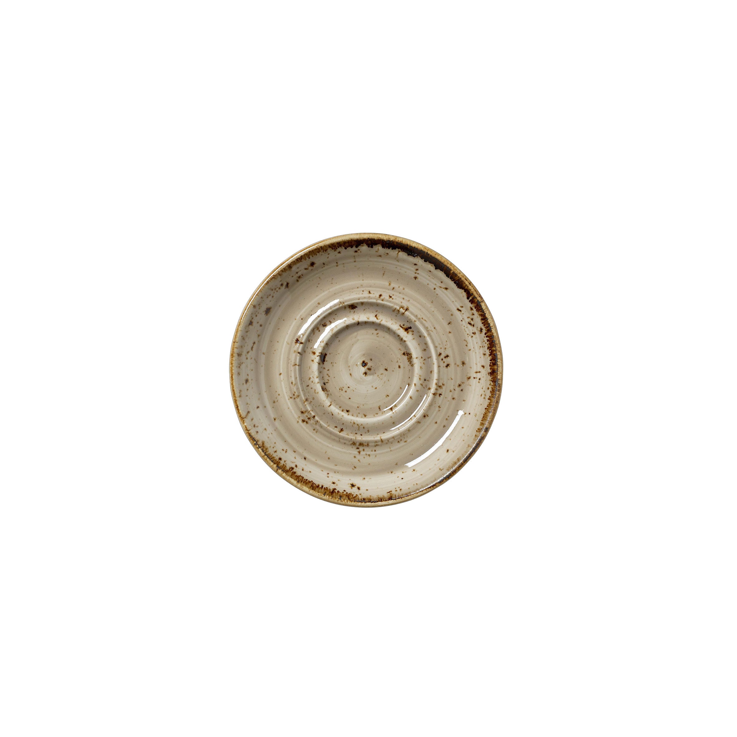 Double Well Saucer 4.63" Dia. Craft Porcini