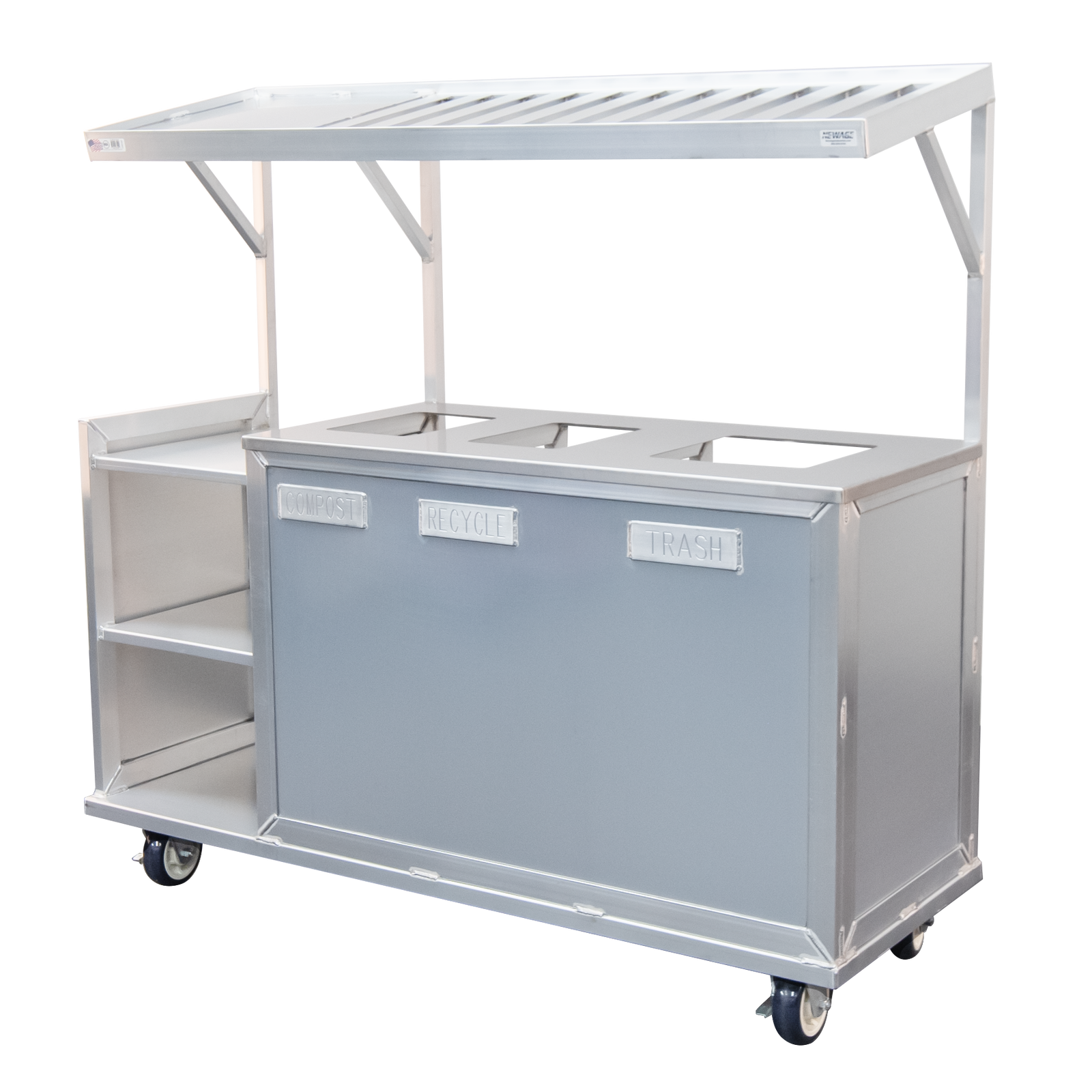 Dish Zone Bussing Station 3-Bin - Indoor/Outdoor