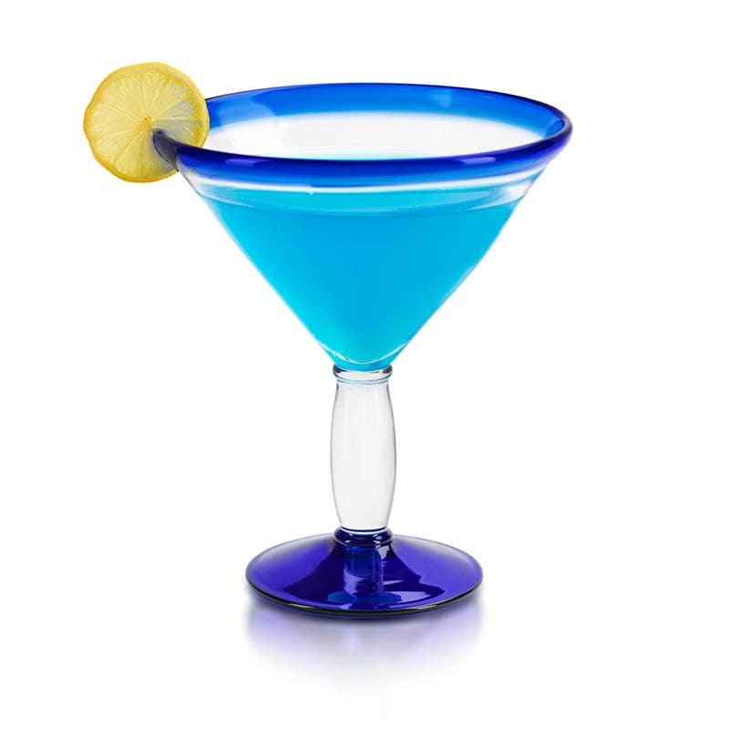 Aruba 24 oz. Cocktail Glass with Cobalt Blue Rim