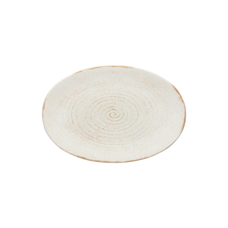 Casafina 17-3/8"W x 5/8"D x 5/8"H Cream Oval Plate/Platter