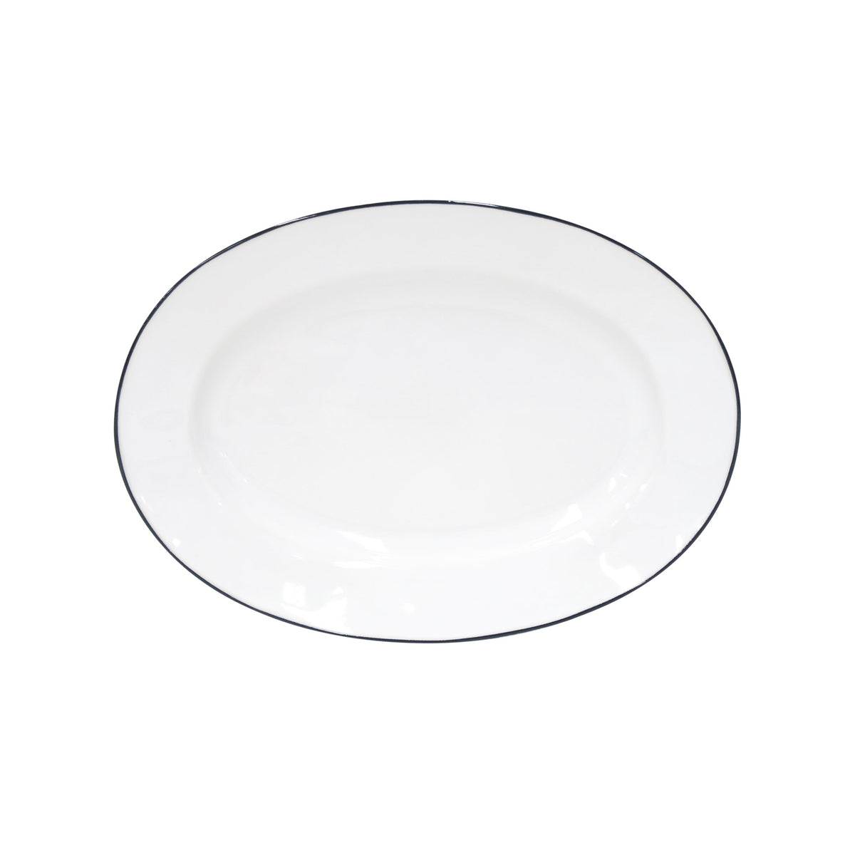 Beja 11-3/4"Oval Platter, White & Blue
