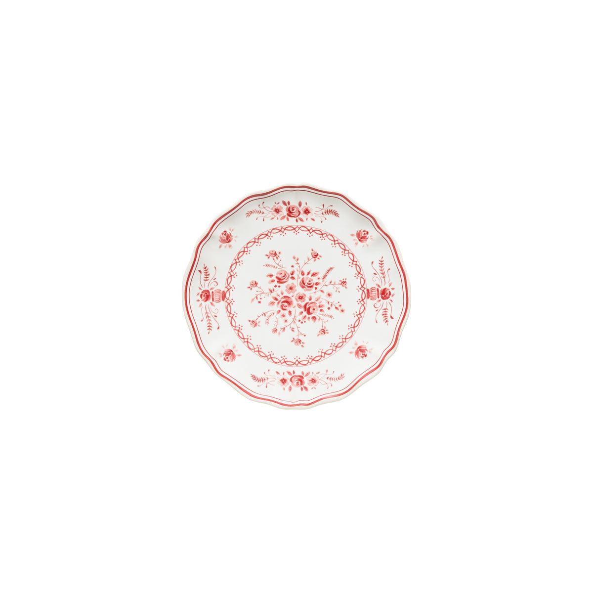 Vila 6-5/8" Appetizer Plate, White-Red