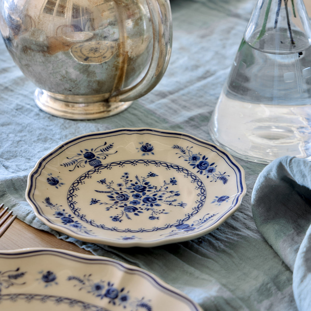 Vila 6-5/8" Appetizer Plate, Beige-Blue