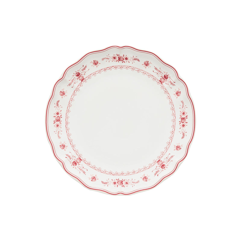 Vila 10-5/8" Dinner Plate, White-Red
