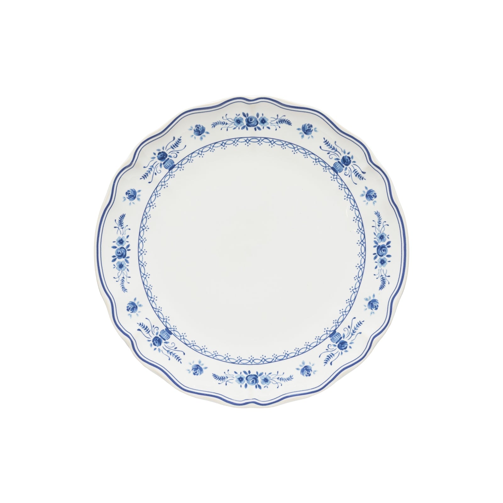 Vila 10-5/8" Dinner Plate, White-Blue