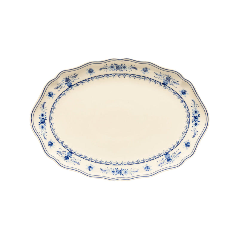 Vila 12-3/4" x 8-3/4" Oval Platter, Beige-Blue